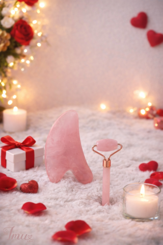 imusau.lt | parduodama Natūralus rožinis kvarcas – veido masažuoklis ir akmenėlis